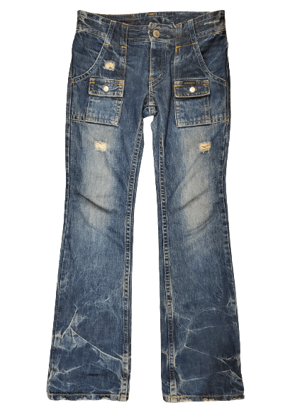 aged cargo pocket hysteric glamour denim jeans
