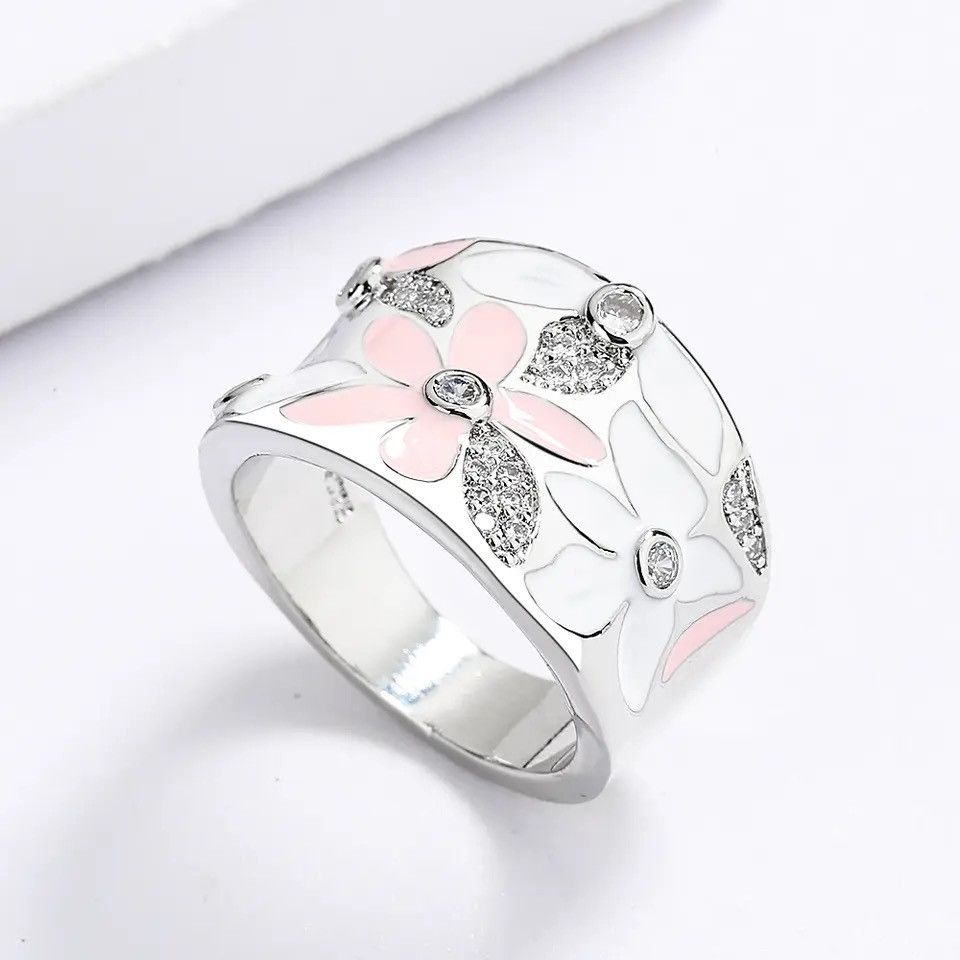 Japanese Brand × Jewelry × Vintage Exquisite Red Pink Flower Ring Size ONE SIZE - 3 Thumbnail