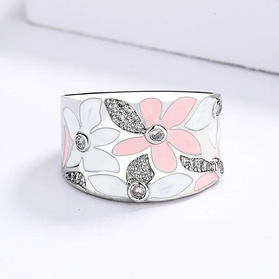 Japanese Brand × Jewelry × Vintage Exquisite Red Pink Flower Ring Size ONE SIZE - 2 Thumbnail