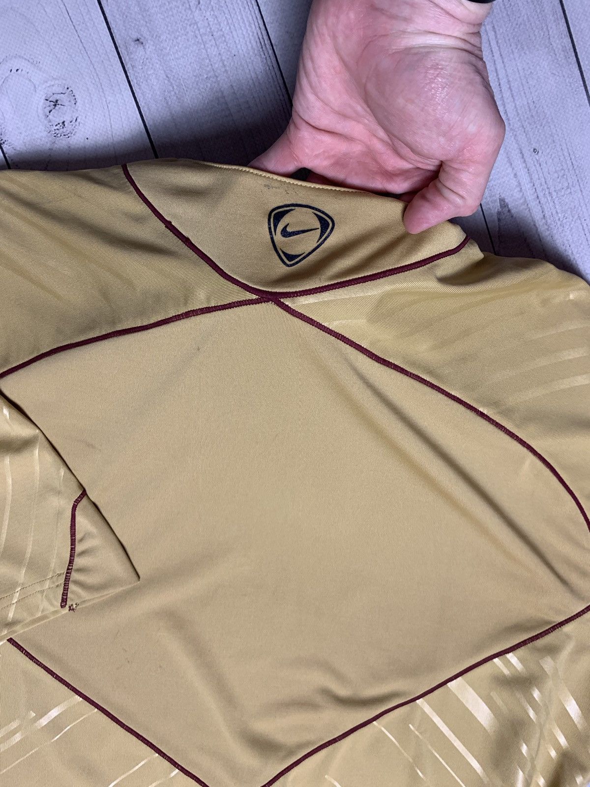 Nike × Vintage Vintage Nike Arsenal soccer jersey gold rare total 90 XL Size US XL / EU 56 / 4 - 9 Thumbnail