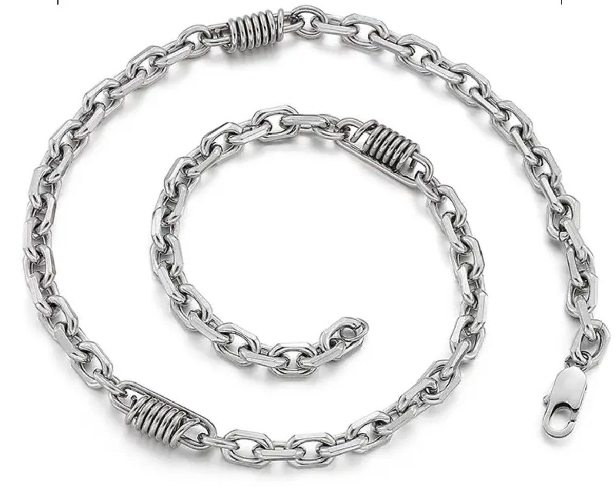 Jewelry 7MM Solid Stainless Steel Chain Necklaces Size ONE SIZE - 2 Thumbnail