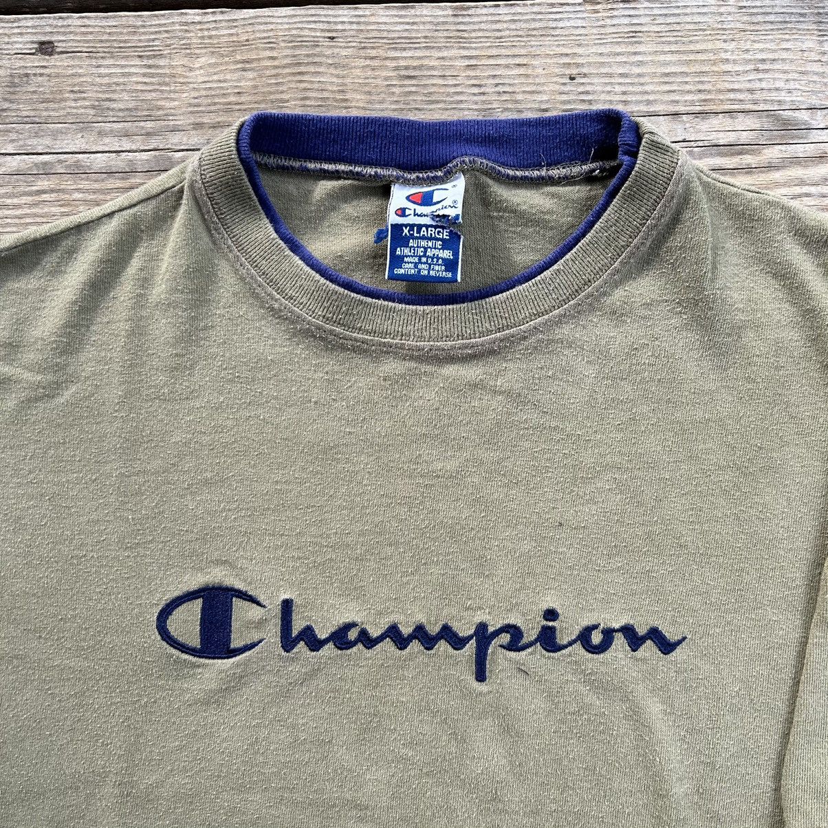 Champion × Vintage Vintage 90s Champion Embroidered Logo Double Collar T Shirt Size US XL / EU 56 / 4 - 2 Thumbnail