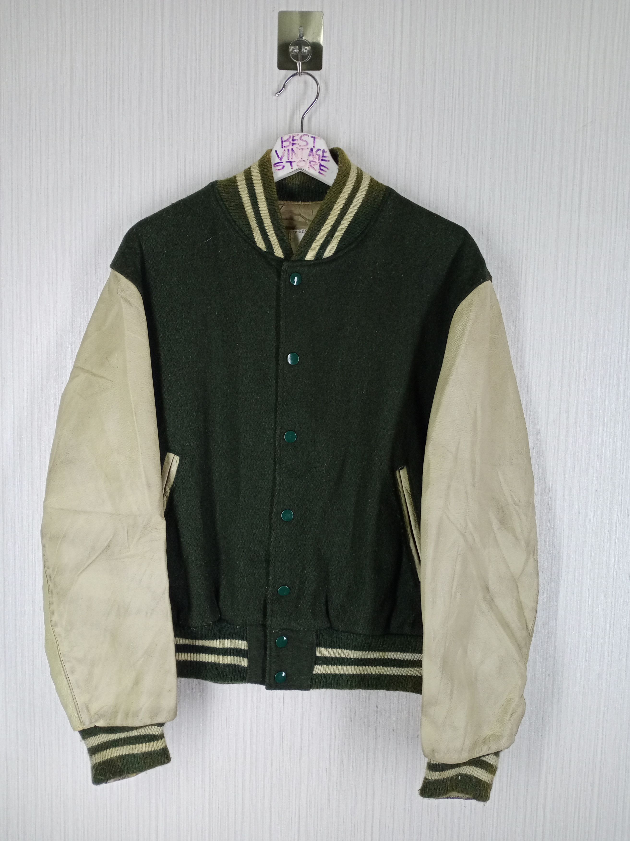 Golden Bear Vintage 80s Golden Bear Varsity Jacket Leather Sleeve Size US M / EU 48-50 / 2 - 1 Thumbnail