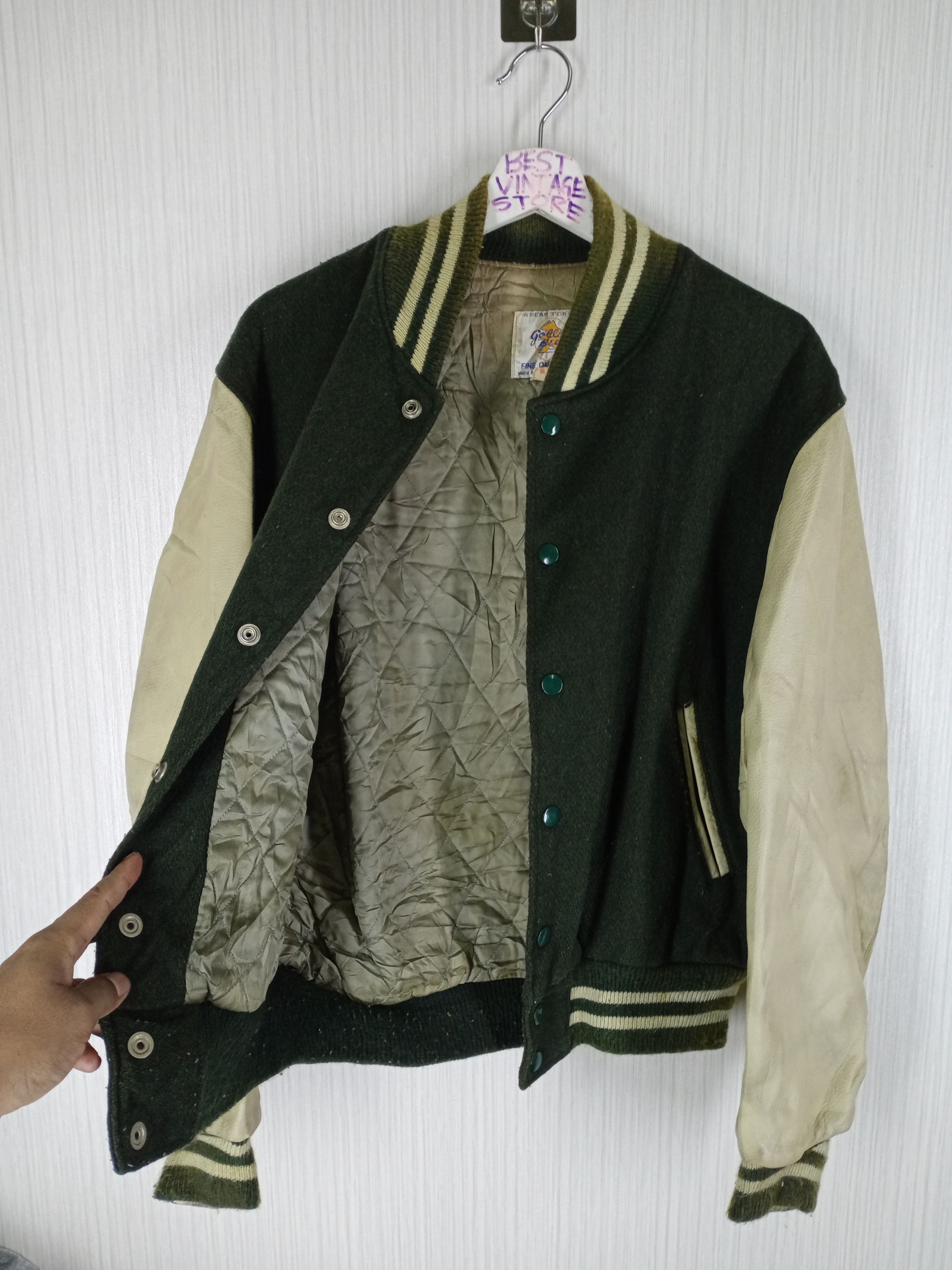 Golden Bear Vintage 80s Golden Bear Varsity Jacket Leather Sleeve Size US M / EU 48-50 / 2 - 3 Thumbnail