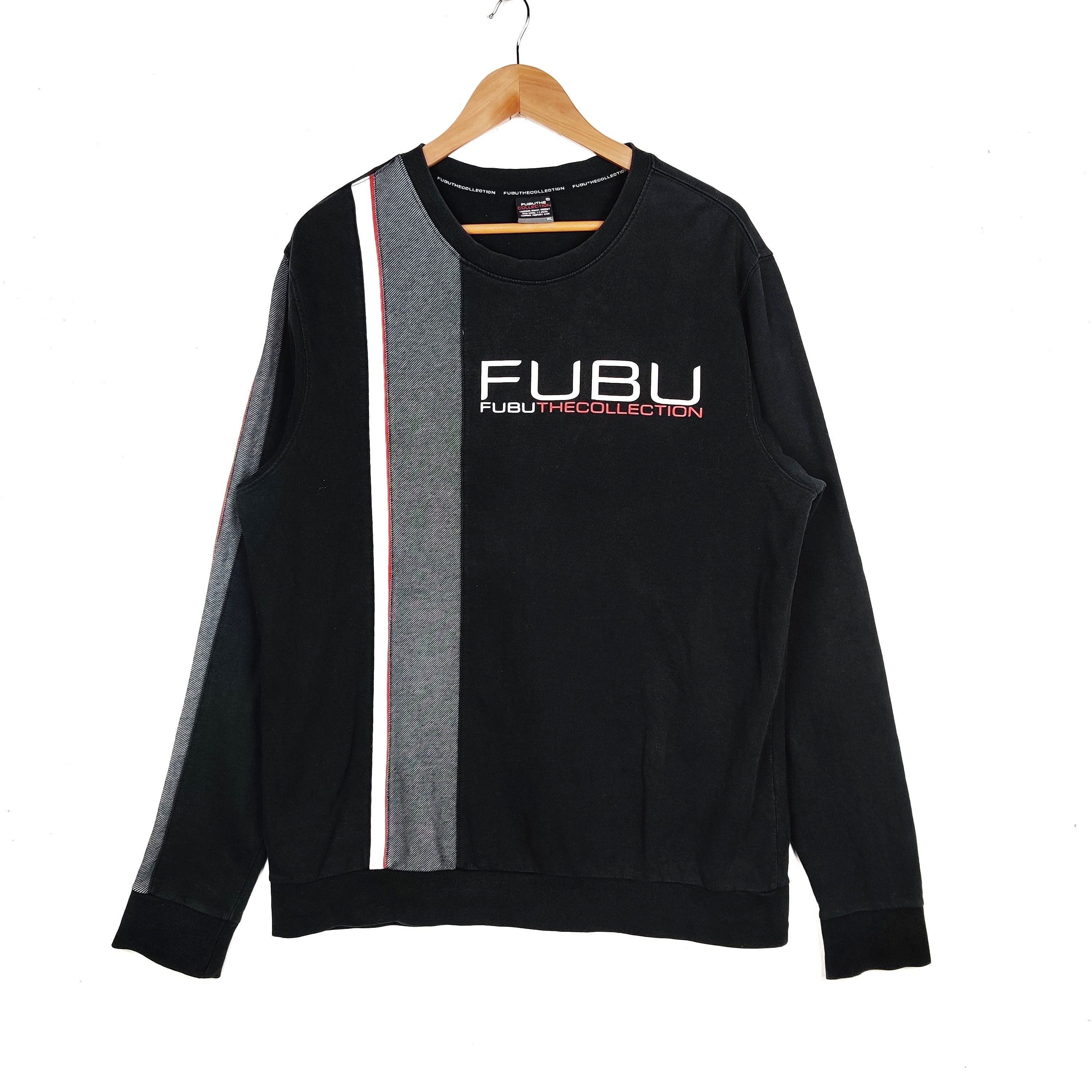 image of Fubu Sweatshirt Big Logo Crewneck in Black, Men's (Size Large)