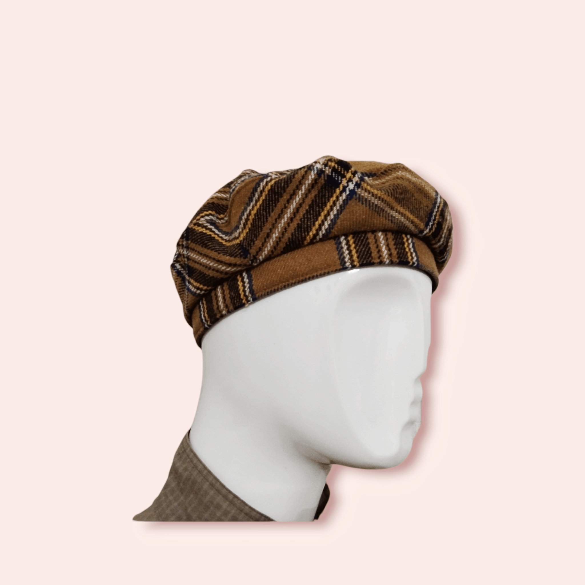 Edition Japan BROWN PLAID WOOL BLEND BERET Size ONE SIZE - 5 Thumbnail