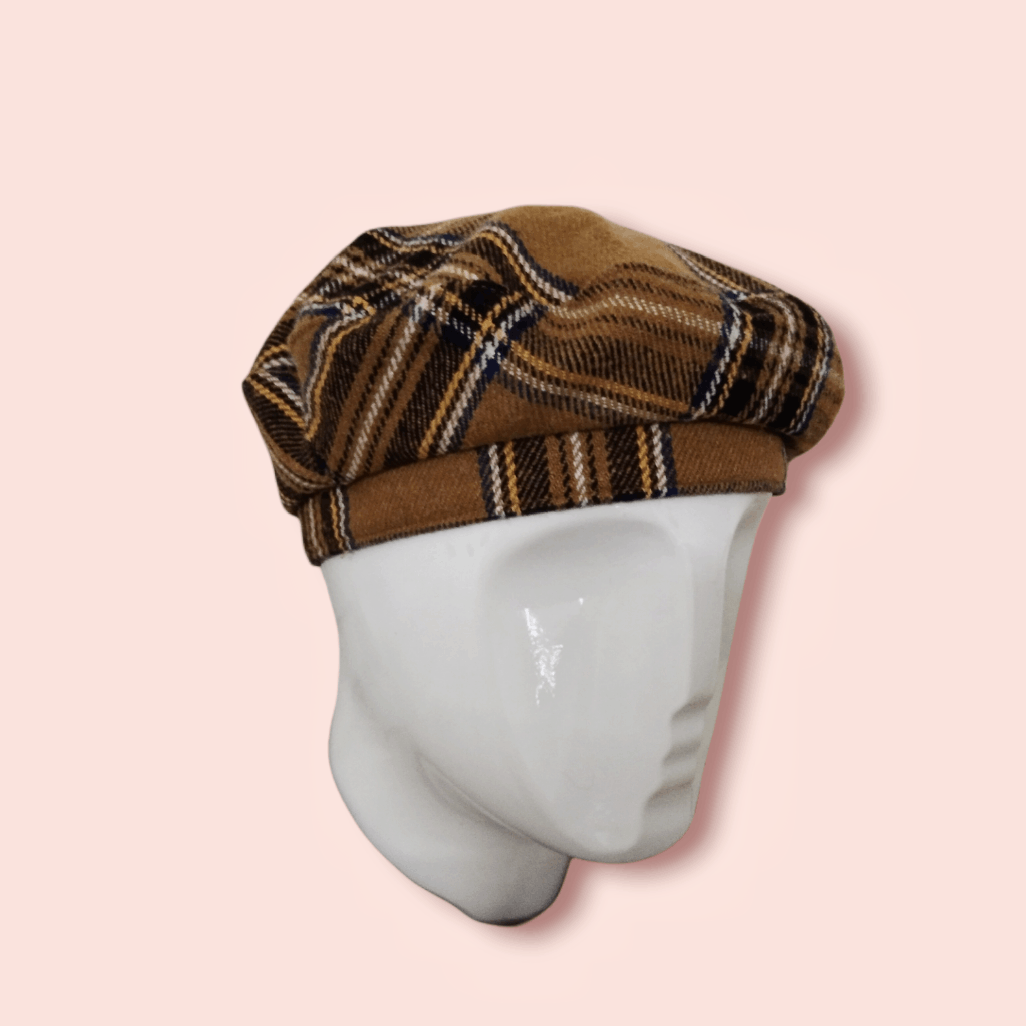 Edition Japan BROWN PLAID WOOL BLEND BERET Size ONE SIZE - 4 Thumbnail