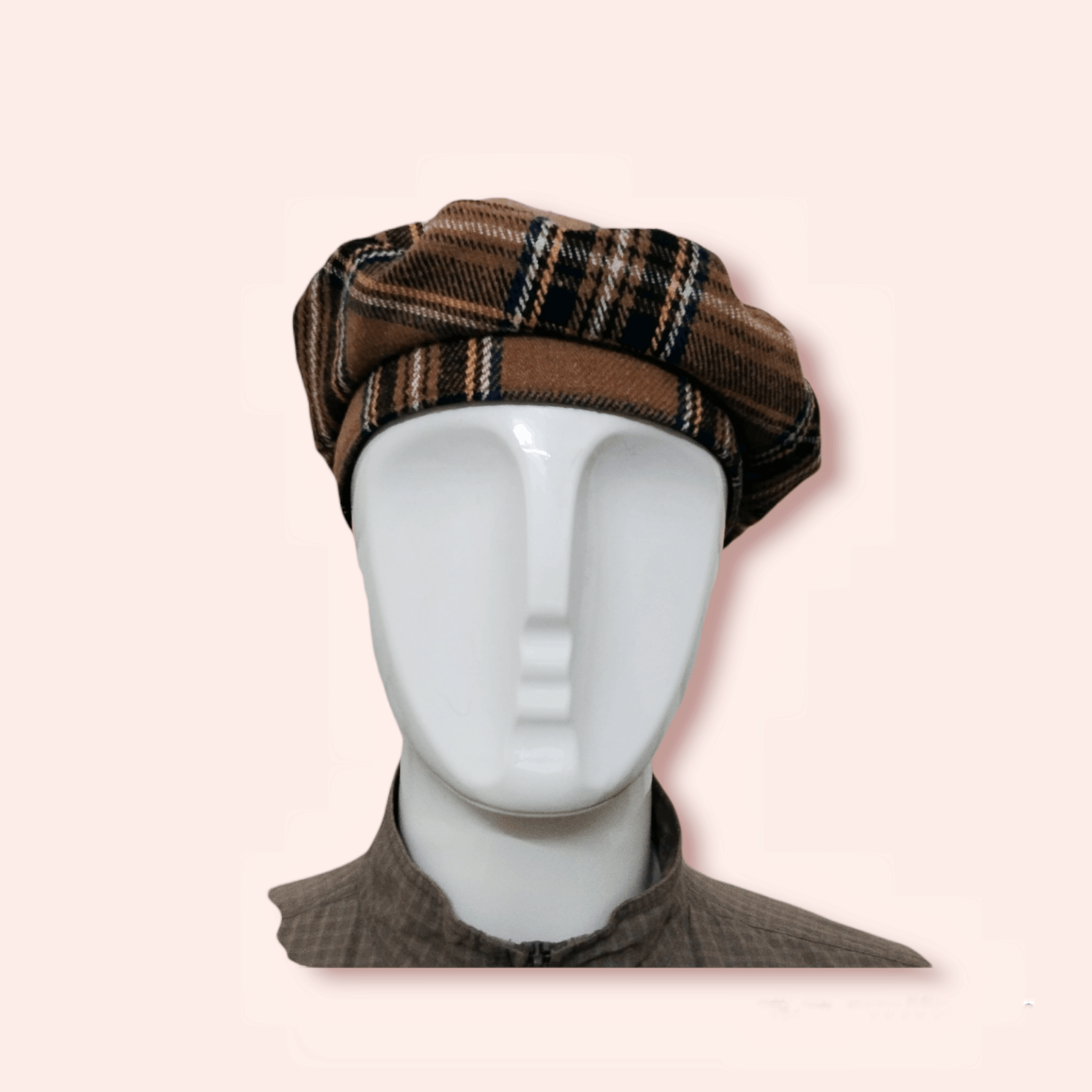 Edition Japan BROWN PLAID WOOL BLEND BERET Size ONE SIZE - 1 Thumbnail