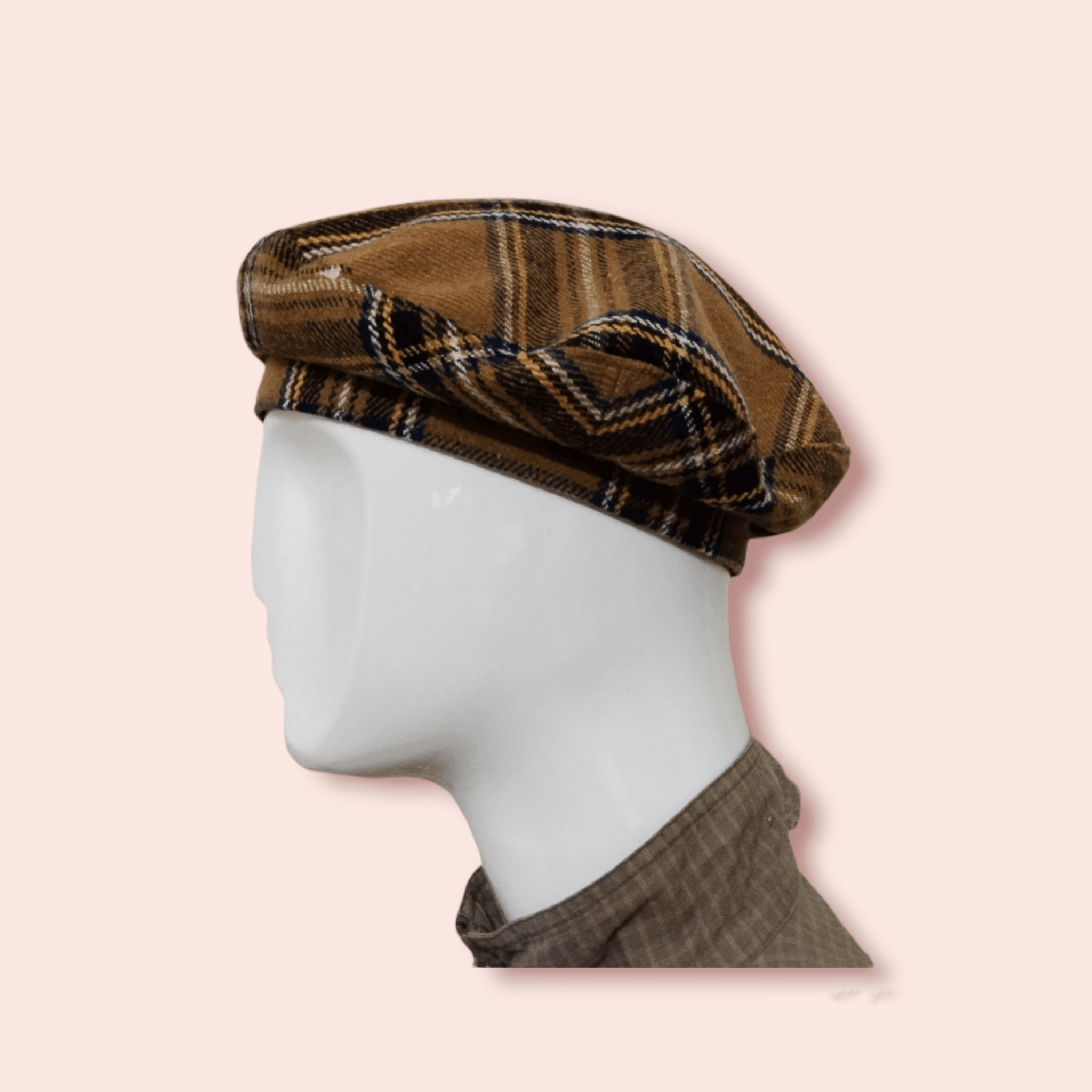 Edition Japan BROWN PLAID WOOL BLEND BERET Size ONE SIZE - 2 Thumbnail