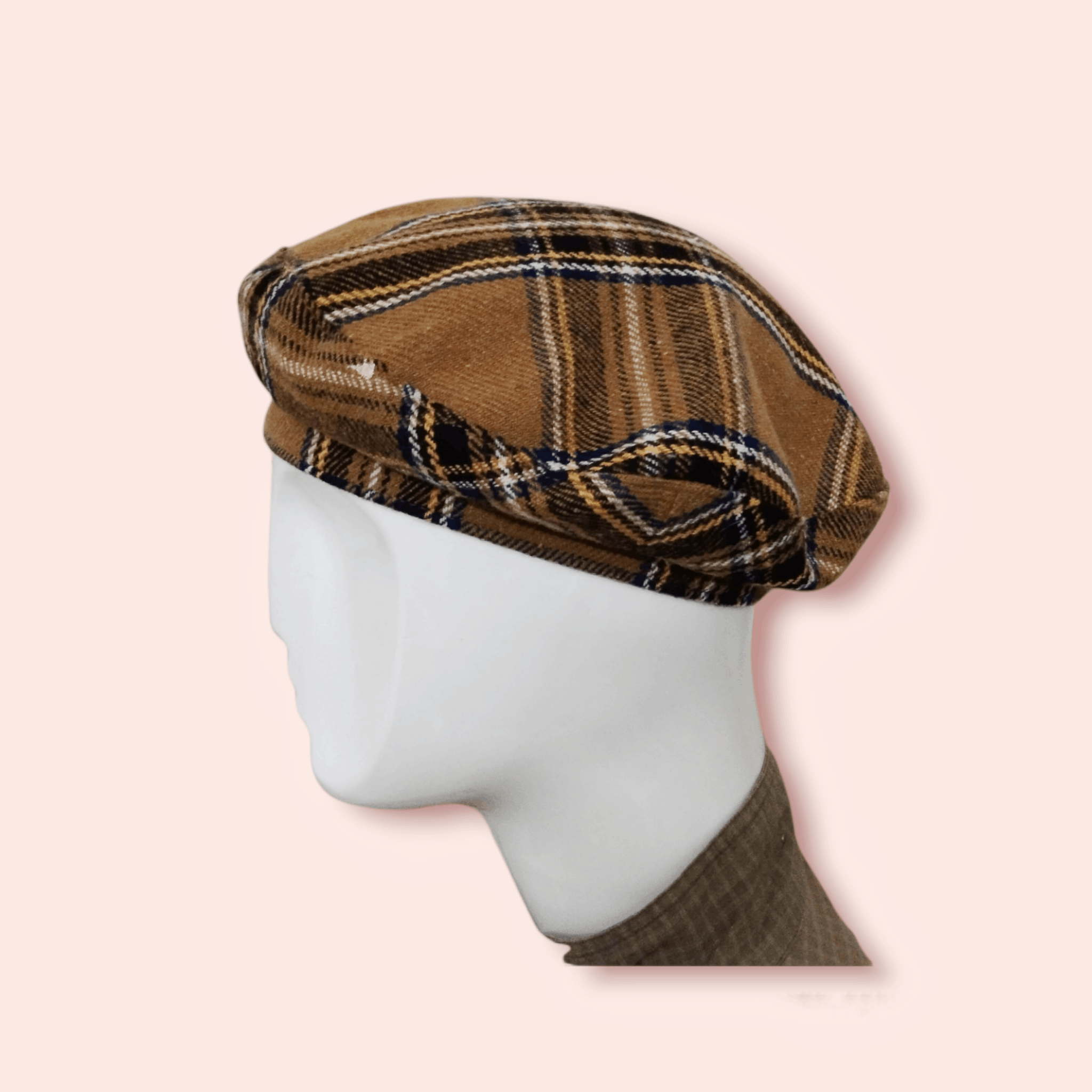 Edition Japan BROWN PLAID WOOL BLEND BERET Size ONE SIZE - 3 Thumbnail