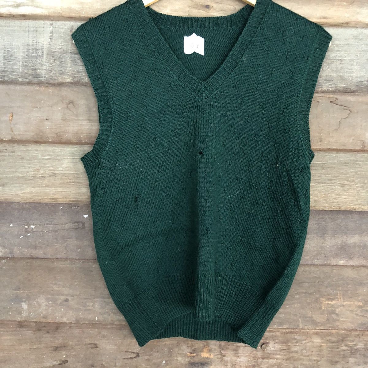Homespun Knitwear × Japanese Brand Japan vintage ripped distressed Green Knit Vest #403B Size US S / EU 44-46 / 1 - 6 Thumbnail