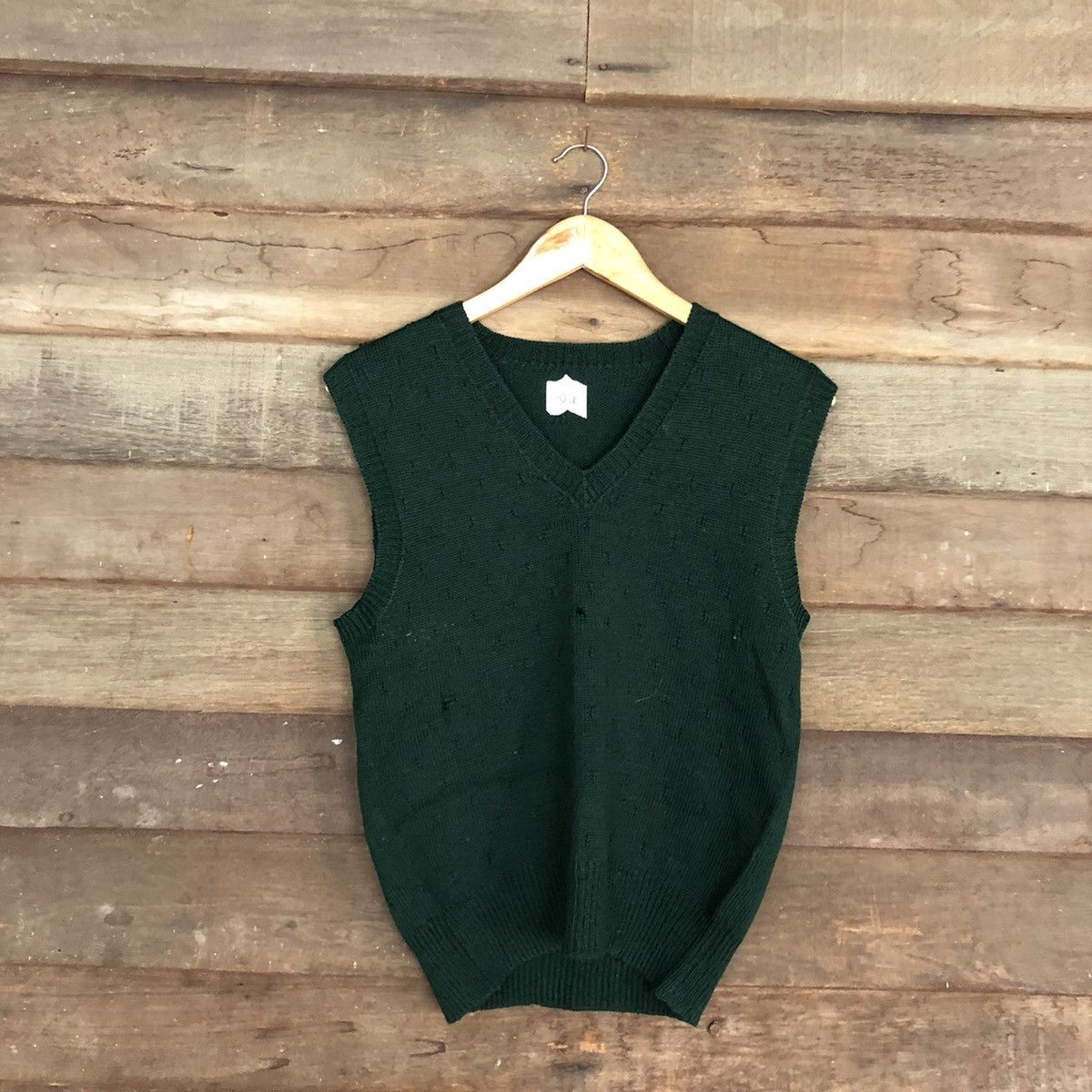 Homespun Knitwear × Japanese Brand Japan vintage ripped distressed Green Knit Vest #403B Size US S / EU 44-46 / 1 - 1 Thumbnail