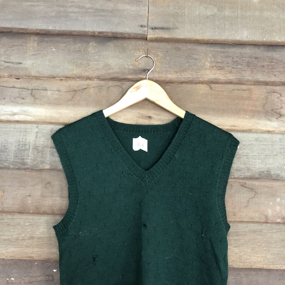 Homespun Knitwear × Japanese Brand Japan vintage ripped distressed Green Knit Vest #403B Size US S / EU 44-46 / 1 - 7 Thumbnail