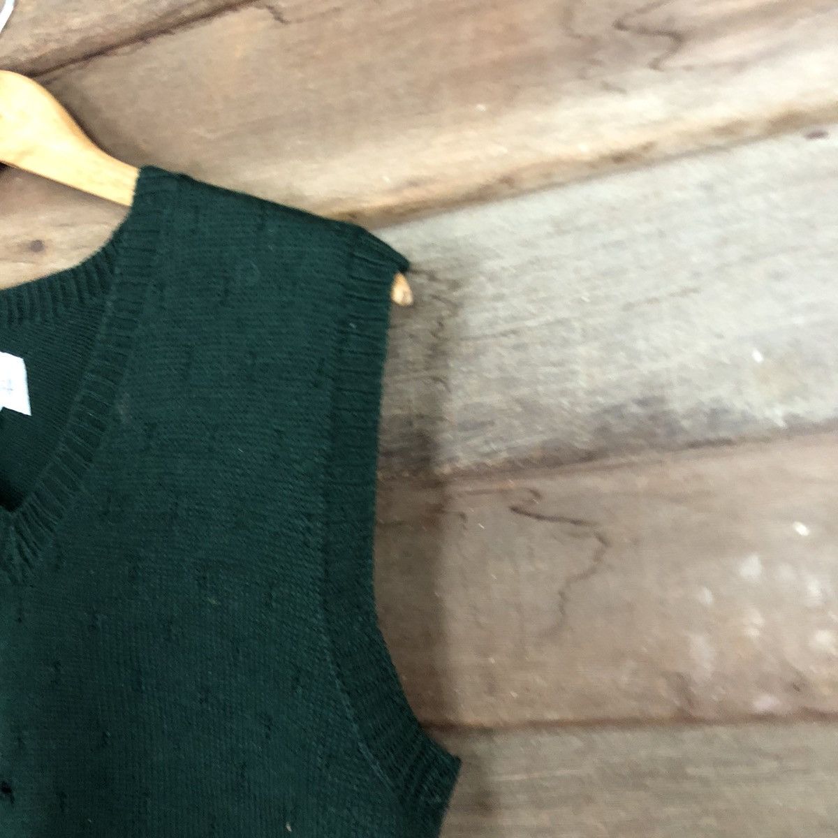 Homespun Knitwear × Japanese Brand Japan vintage ripped distressed Green Knit Vest #403B Size US S / EU 44-46 / 1 - 4 Thumbnail