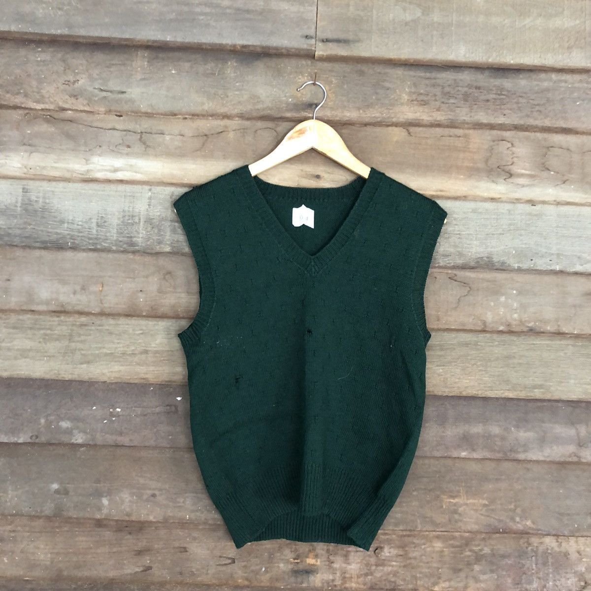 Homespun Knitwear × Japanese Brand Japan vintage ripped distressed Green Knit Vest #403B Size US S / EU 44-46 / 1 - 3 Thumbnail
