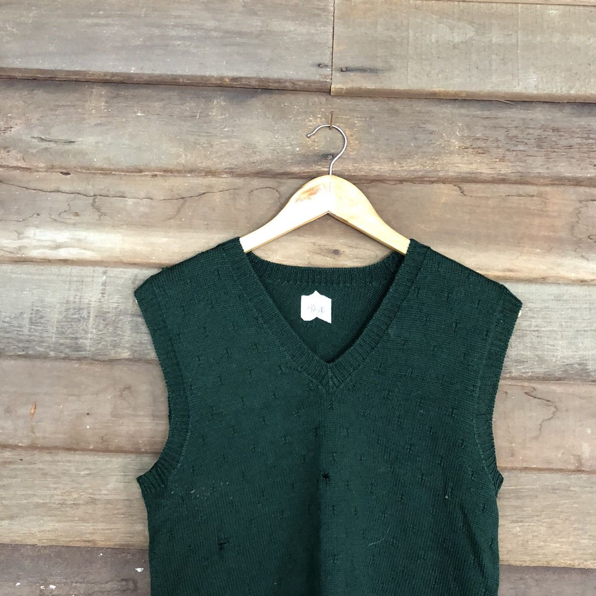 Homespun Knitwear × Japanese Brand Japan vintage ripped distressed Green Knit Vest #403B Size US S / EU 44-46 / 1 - 2 Thumbnail