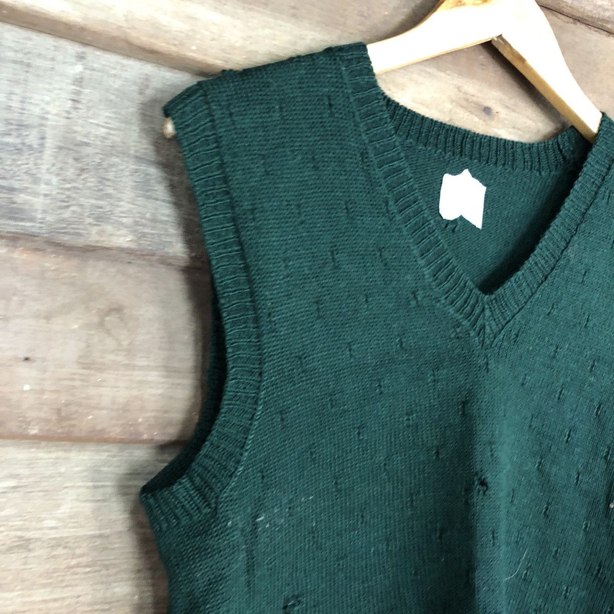 Homespun Knitwear × Japanese Brand Japan vintage ripped distressed Green Knit Vest #403B Size US S / EU 44-46 / 1 - 5 Thumbnail