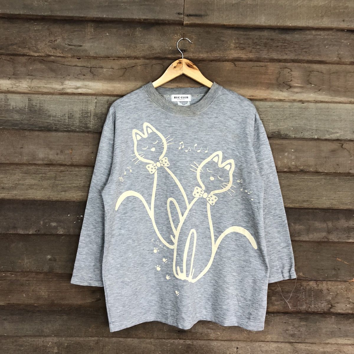 Homespun Knitwear × Japanese Brand Two Cats Byc Club Grey sweatshirt #405B Size L / US 10 / IT 46 - 1 Thumbnail