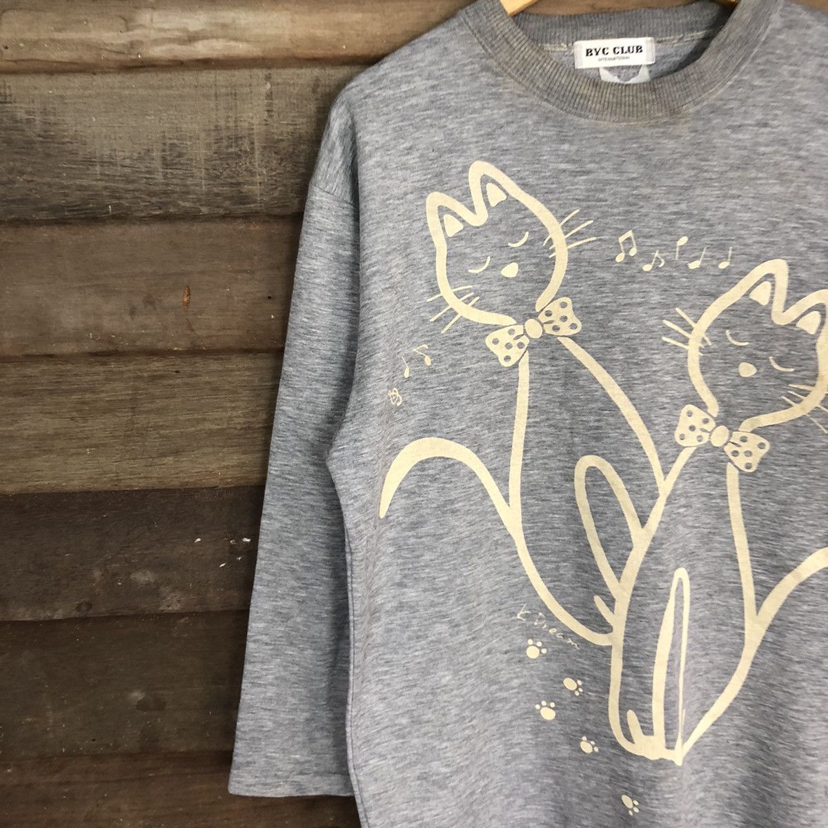Homespun Knitwear × Japanese Brand Two Cats Byc Club Grey sweatshirt #405B Size L / US 10 / IT 46 - 7 Thumbnail