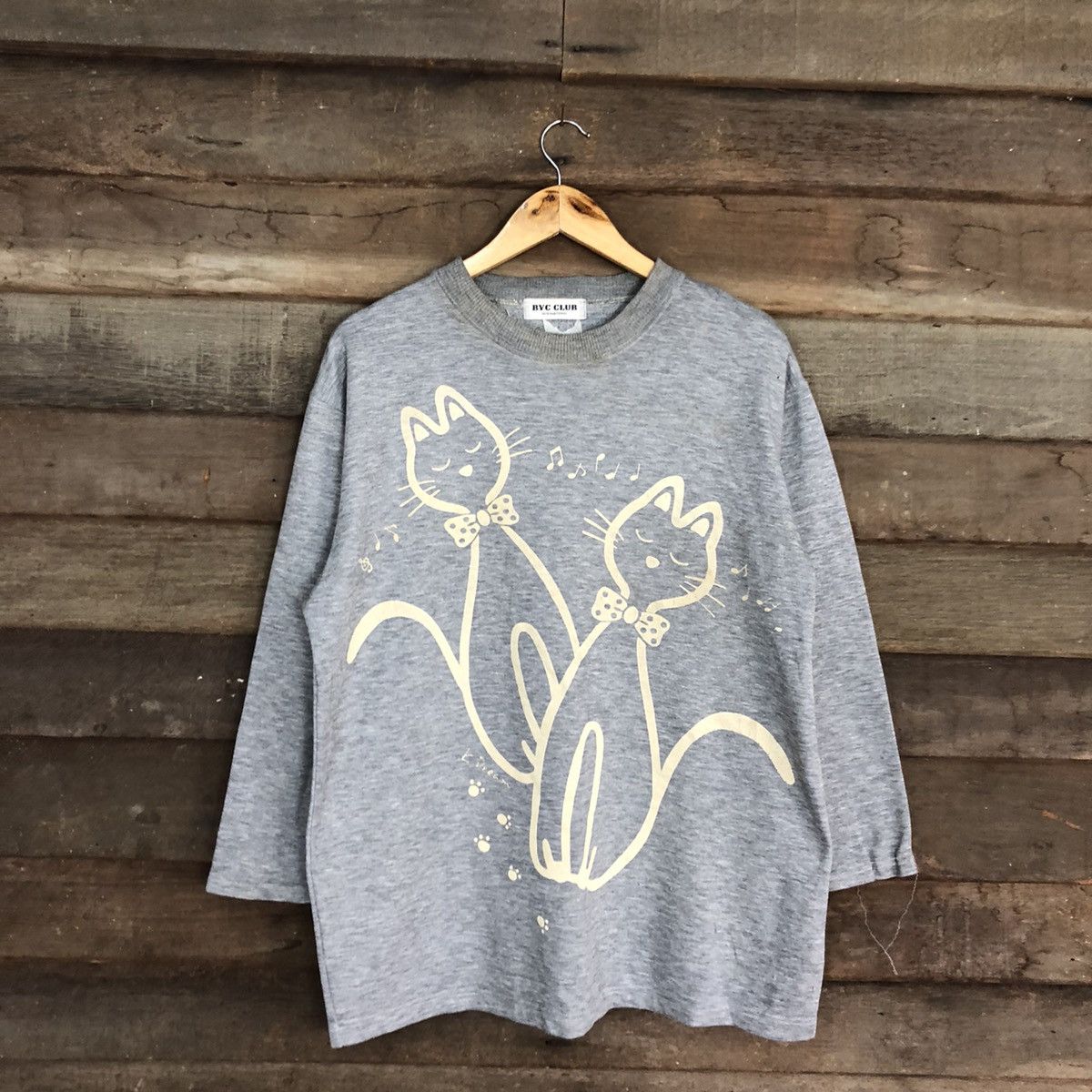 Homespun Knitwear × Japanese Brand Two Cats Byc Club Grey sweatshirt #405B Size L / US 10 / IT 46 - 3 Thumbnail