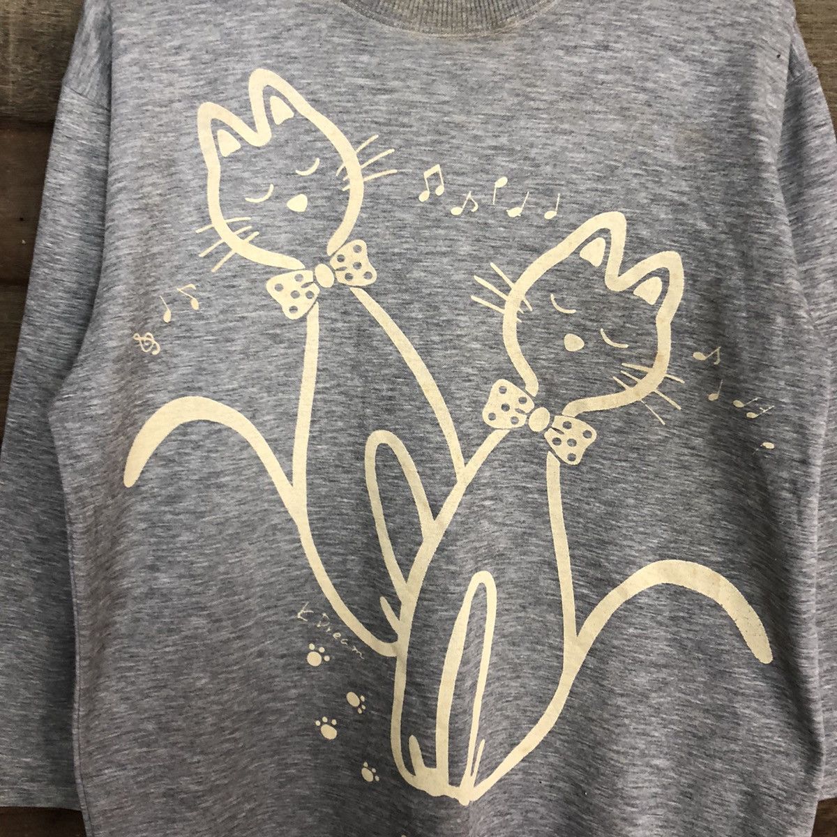 Homespun Knitwear × Japanese Brand Two Cats Byc Club Grey sweatshirt #405B Size L / US 10 / IT 46 - 10 Thumbnail