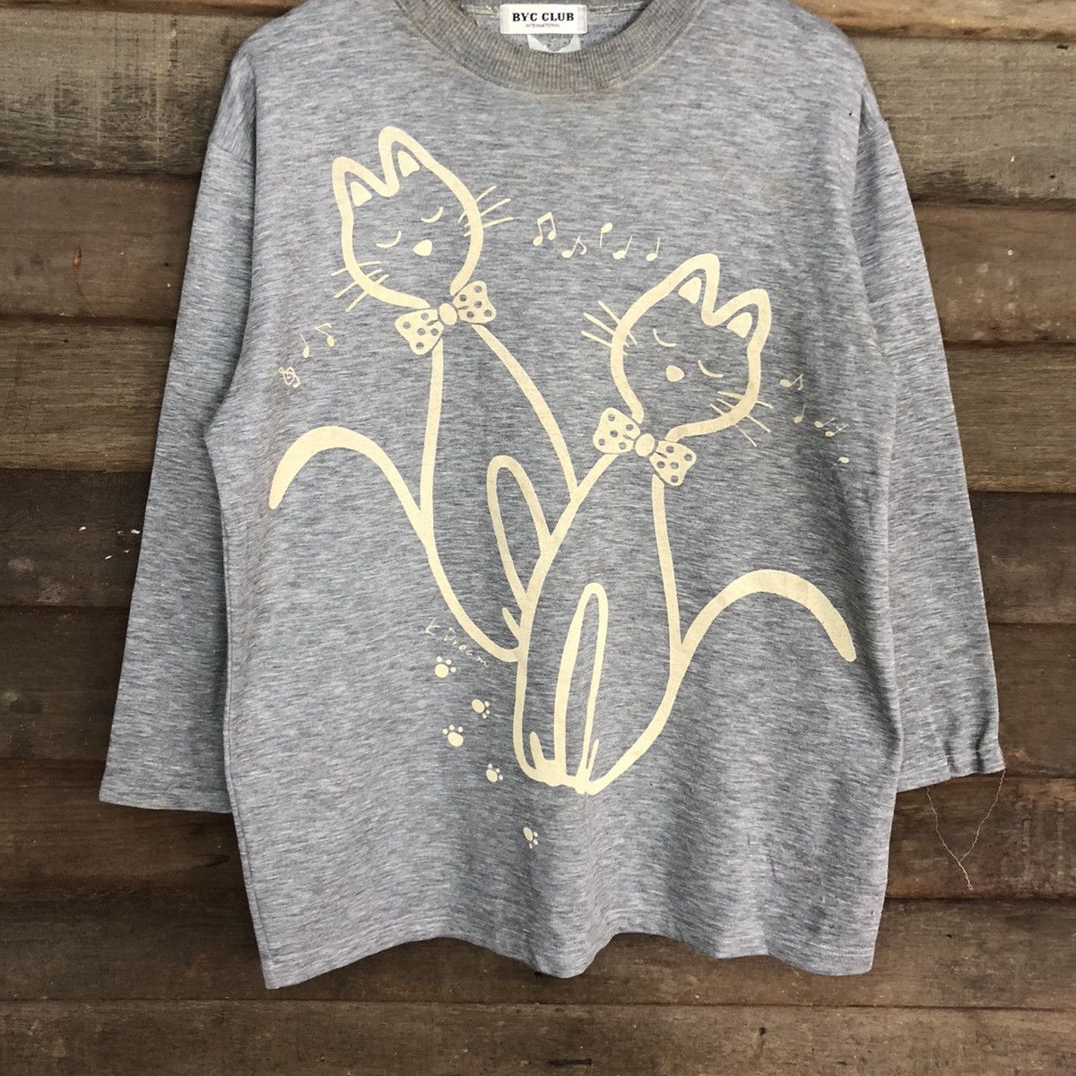 Homespun Knitwear × Japanese Brand Two Cats Byc Club Grey sweatshirt #405B Size L / US 10 / IT 46 - 8 Thumbnail