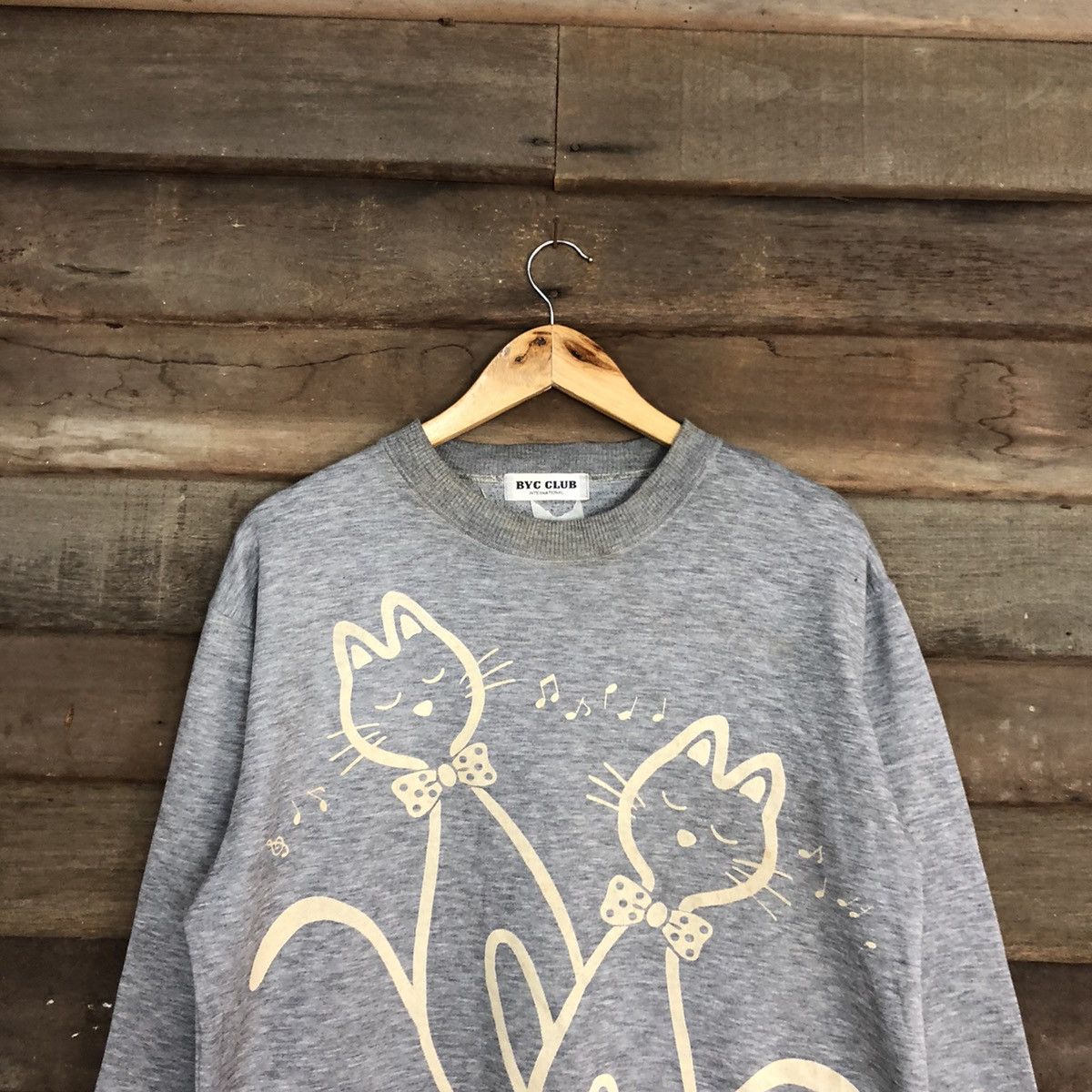Homespun Knitwear × Japanese Brand Two Cats Byc Club Grey sweatshirt #405B Size L / US 10 / IT 46 - 2 Thumbnail