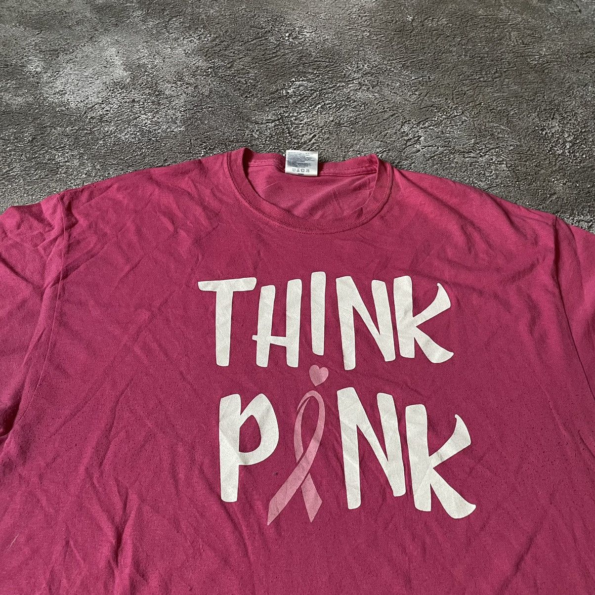 Vintage Vintage Y2K Think Pink Graphic Tee Streetwear Sun Faded XXL Size US XXL / EU 58 / 5 - 5 Thumbnail