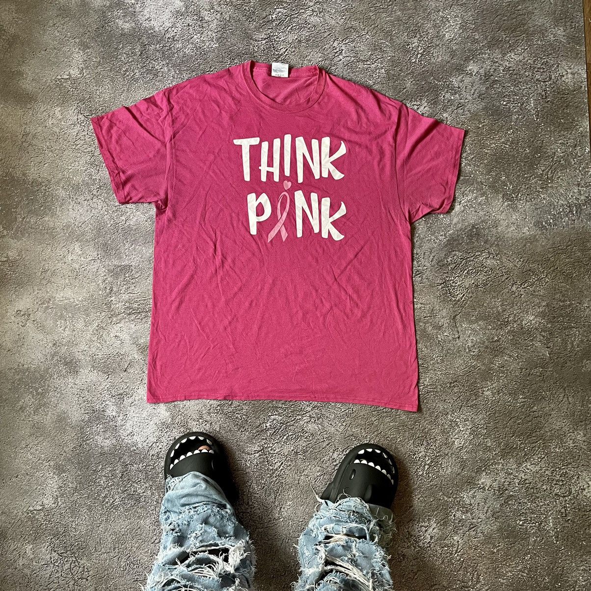 Vintage Vintage Y2K Think Pink Graphic Tee Streetwear Sun Faded XXL Size US XXL / EU 58 / 5 - 1 Thumbnail