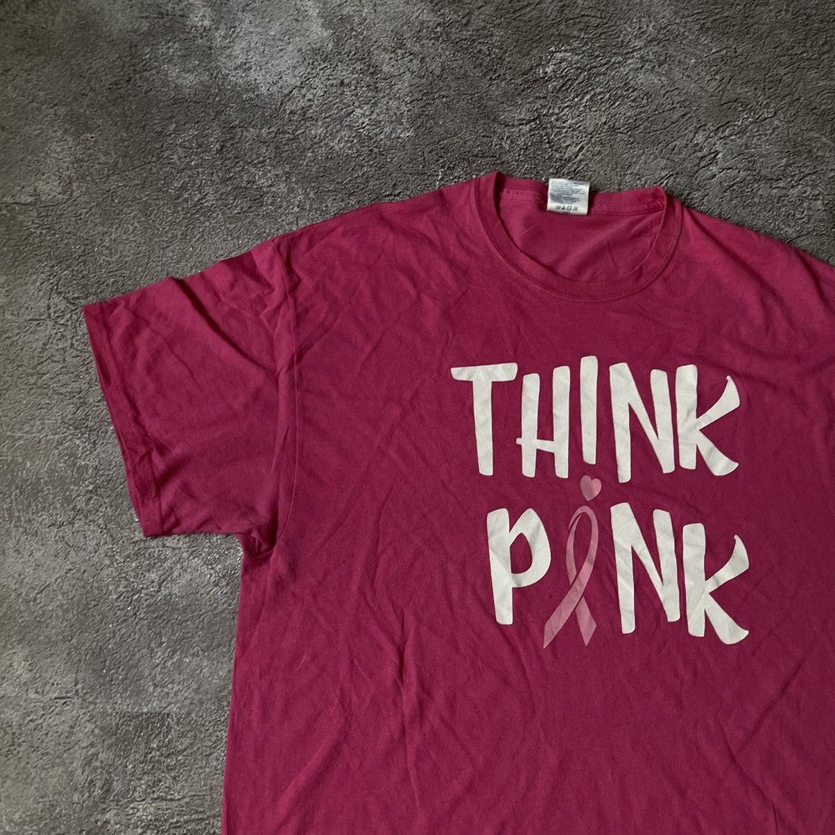 Vintage Vintage Y2K Think Pink Graphic Tee Streetwear Sun Faded XXL Size US XXL / EU 58 / 5 - 4 Thumbnail