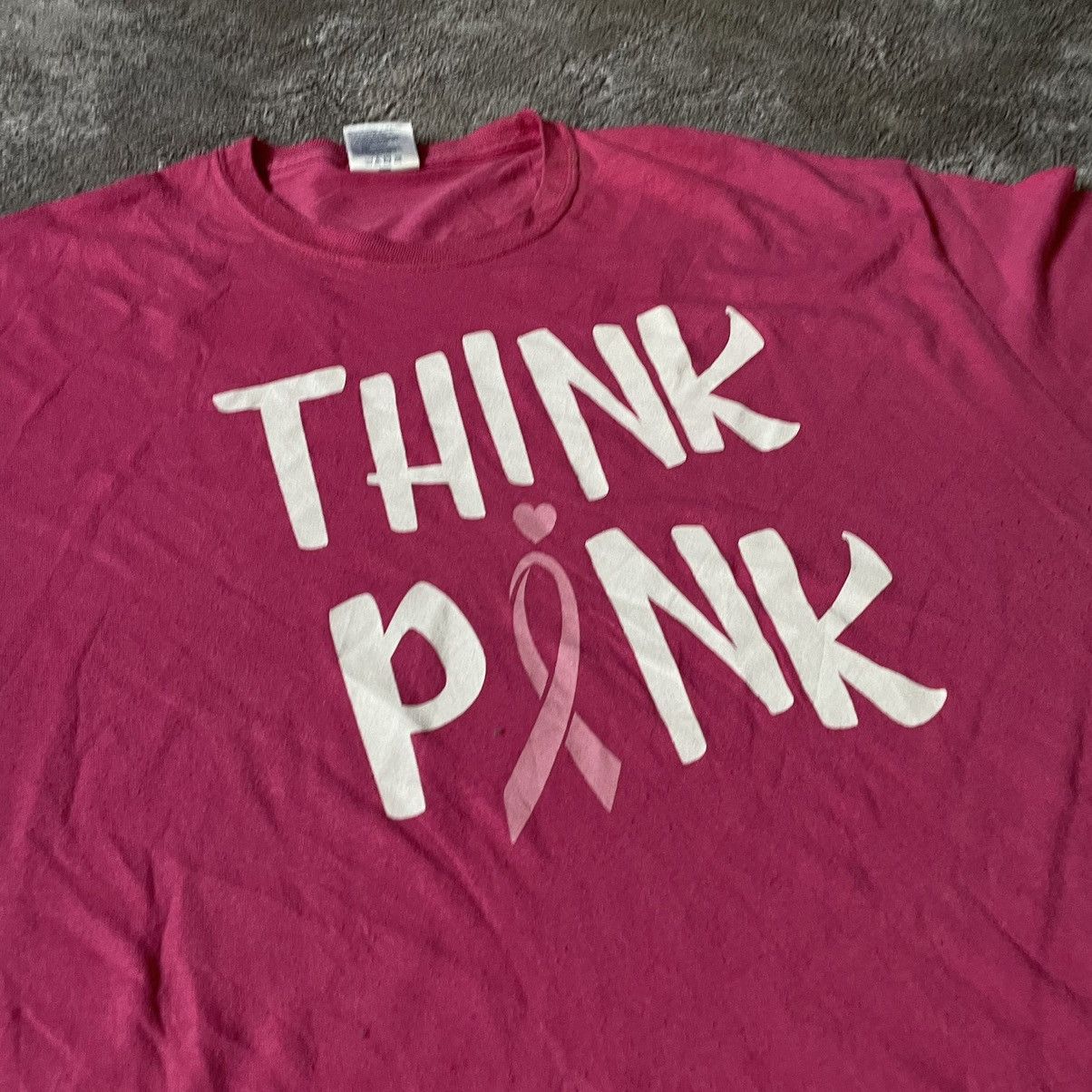 Vintage Vintage Y2K Think Pink Graphic Tee Streetwear Sun Faded XXL Size US XXL / EU 58 / 5 - 6 Thumbnail