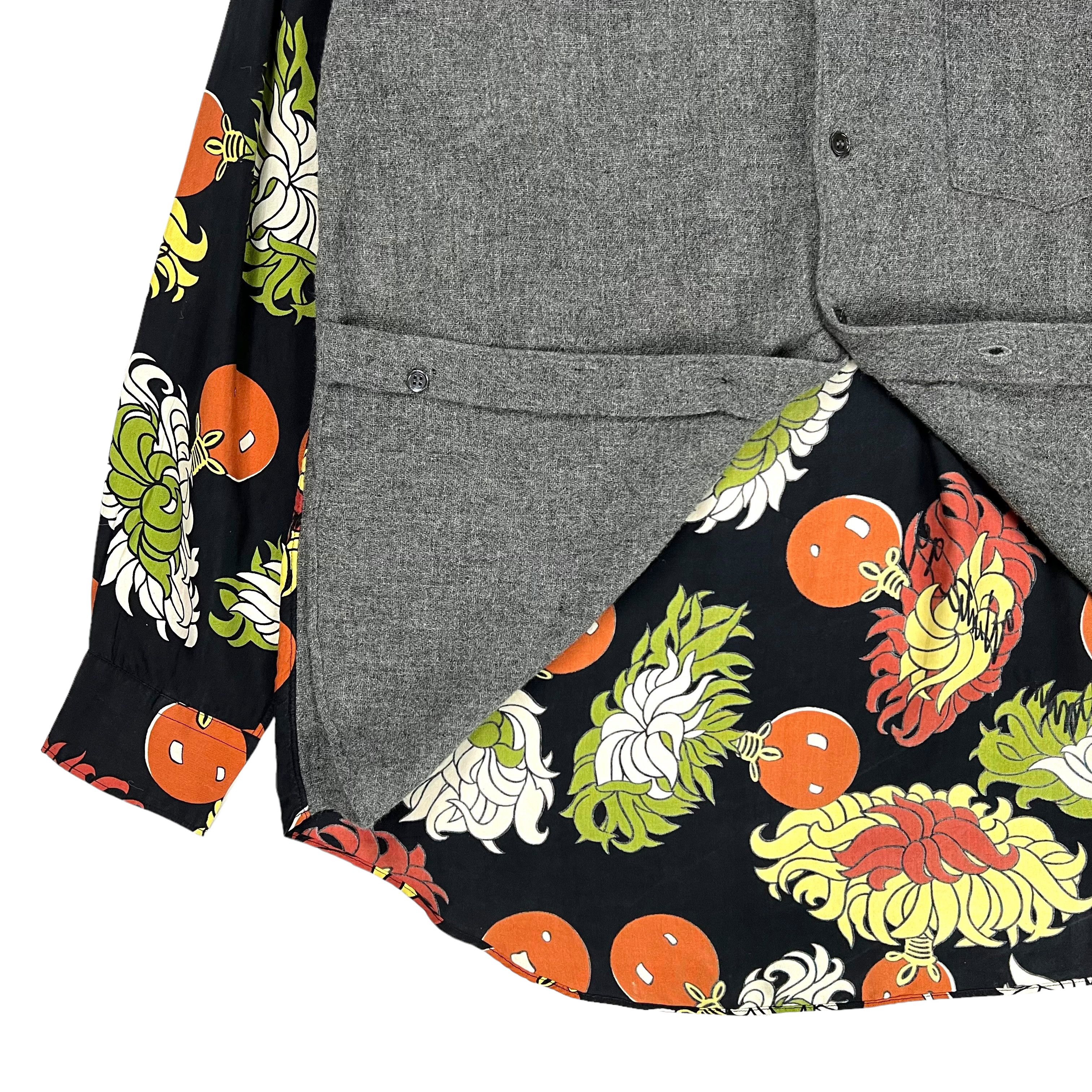 Comme des Garcons × Comme des Garcons SHIRT HAIWAII FLOWER AND WINTER DECONSTRUCTED SILK SHIRT Size US L / EU 52-54 / 3 - 7 Thumbnail