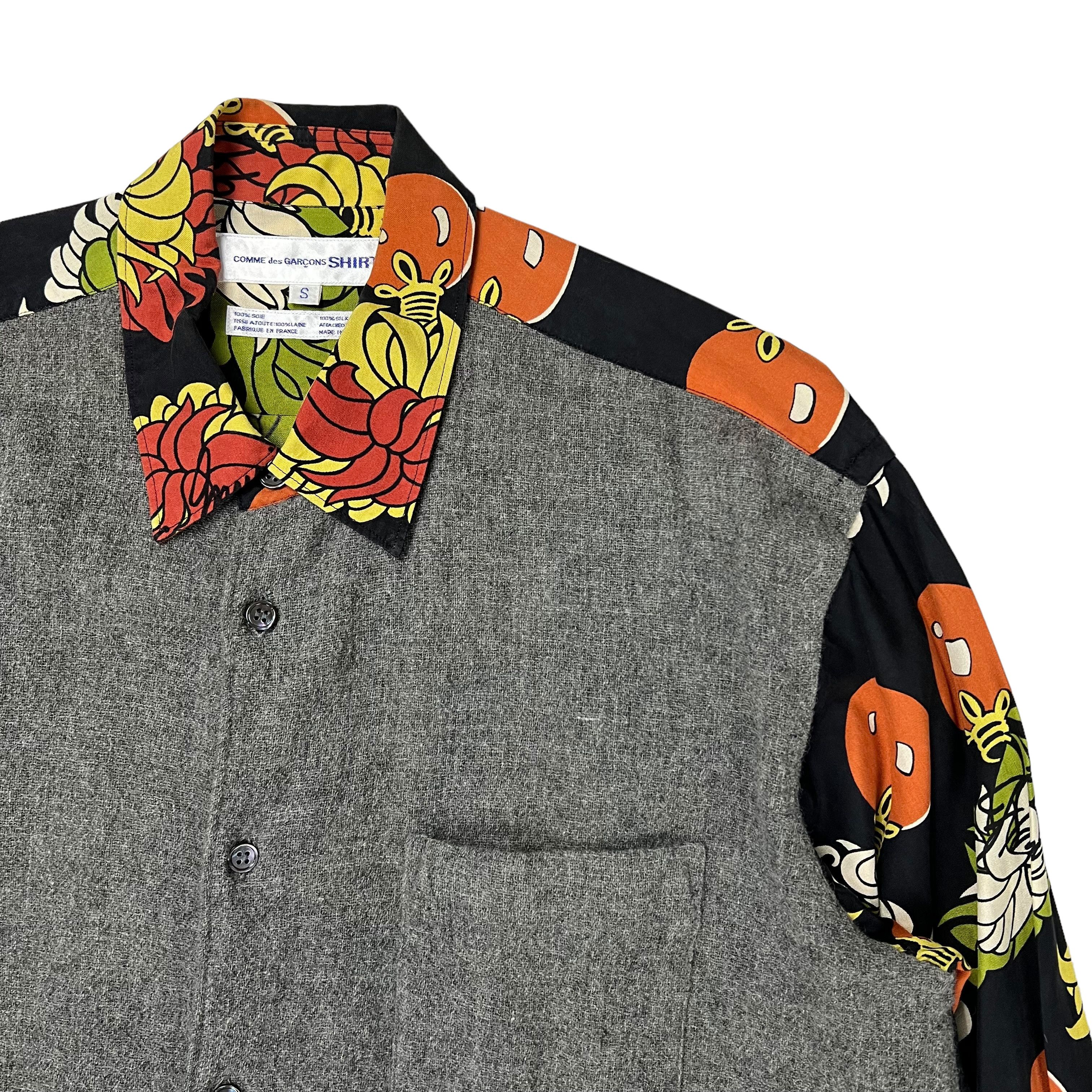 Comme des Garcons × Comme des Garcons SHIRT HAIWAII FLOWER AND WINTER DECONSTRUCTED SILK SHIRT Size US L / EU 52-54 / 3 - 4 Thumbnail