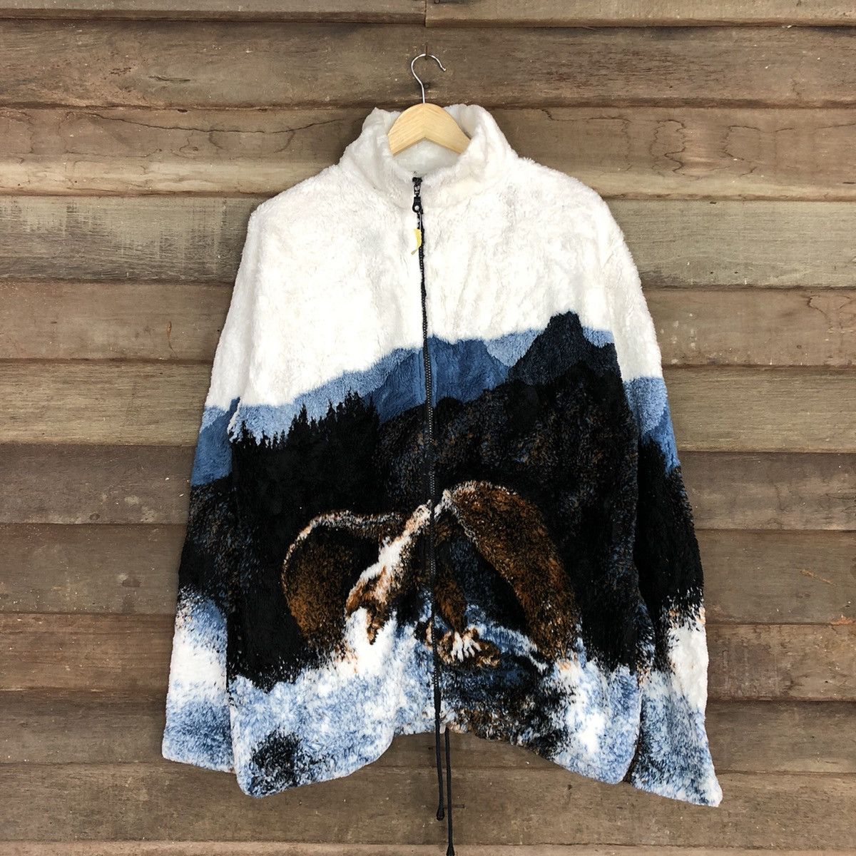 Vintage DL Renegade usa eagle fleece sweater winter White #2931 Size US XL / EU 56 / 4 - 1 Thumbnail