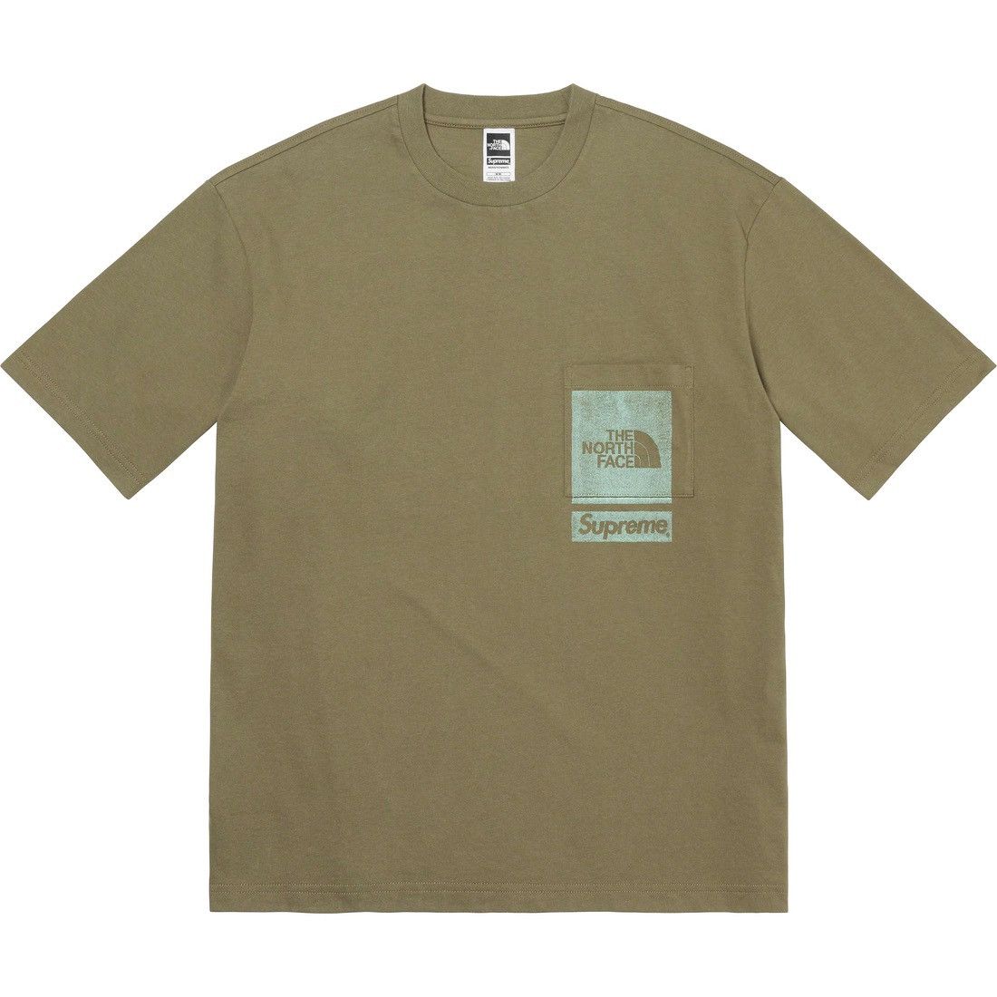 Image of Supreme x The North Face Printed Pocket Tee in Olive, Men's (Size 2XL)