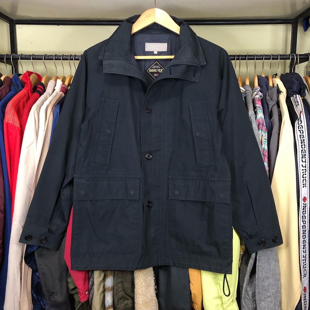 image of Goretex x Margaret Howell Gore-Tex Jacket in Dark Navy, Men's (Size Small)