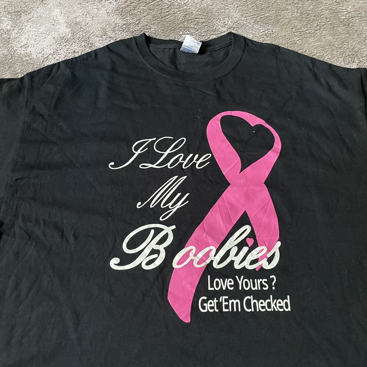 Vintage Vintage Y2K Graphic Tee Pink Ribbon Breast Cancer Awareness Size US XXL / EU 58 / 5 - 2 Thumbnail
