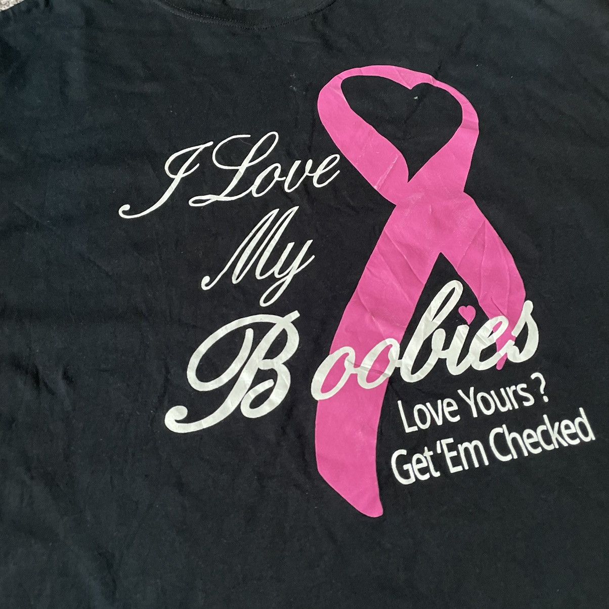 Vintage Vintage Y2K Graphic Tee Pink Ribbon Breast Cancer Awareness Size US XXL / EU 58 / 5 - 6 Thumbnail