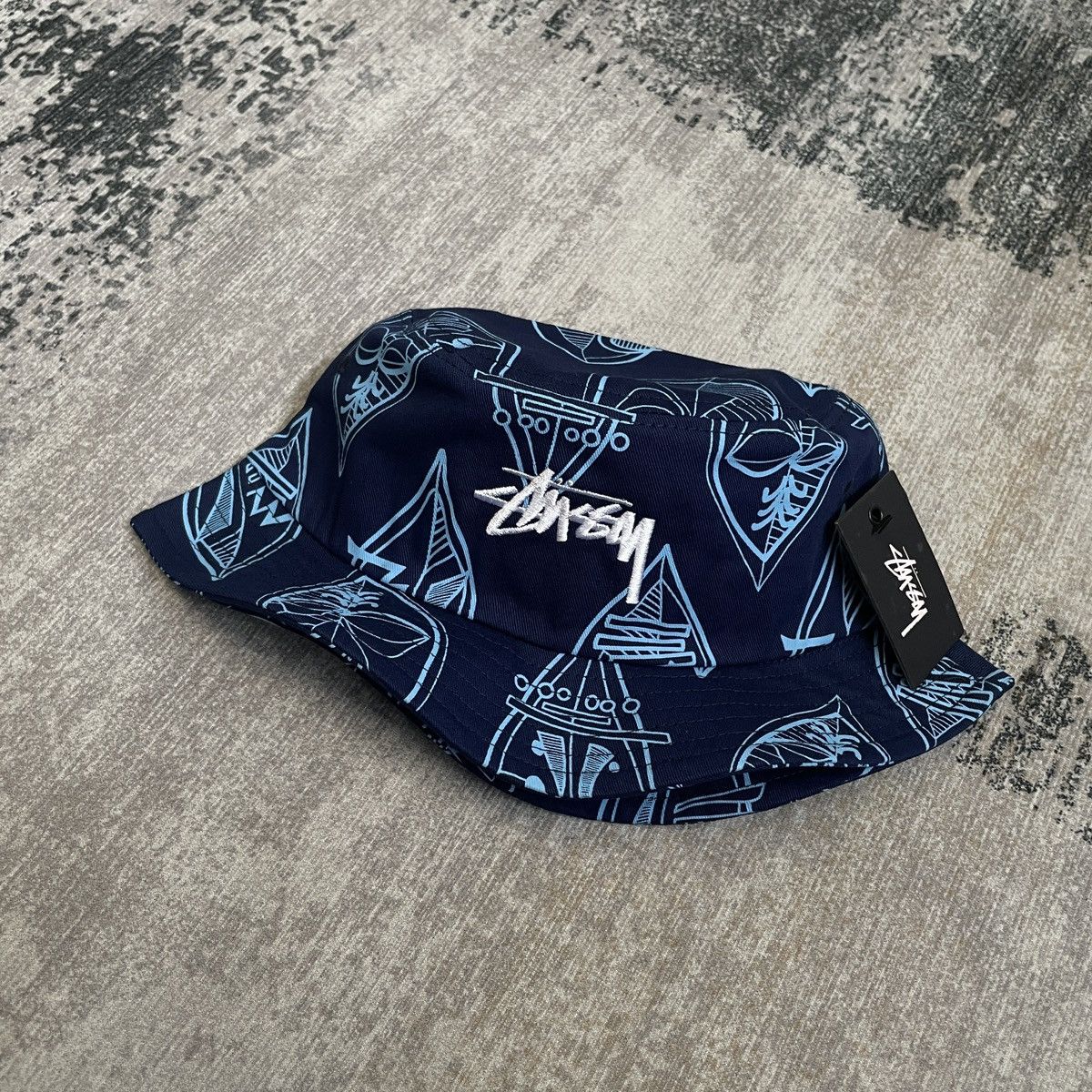 Vintage STUSSY ZULU BUCKET HAT // BLUE Size ONE SIZE - 1 Thumbnail