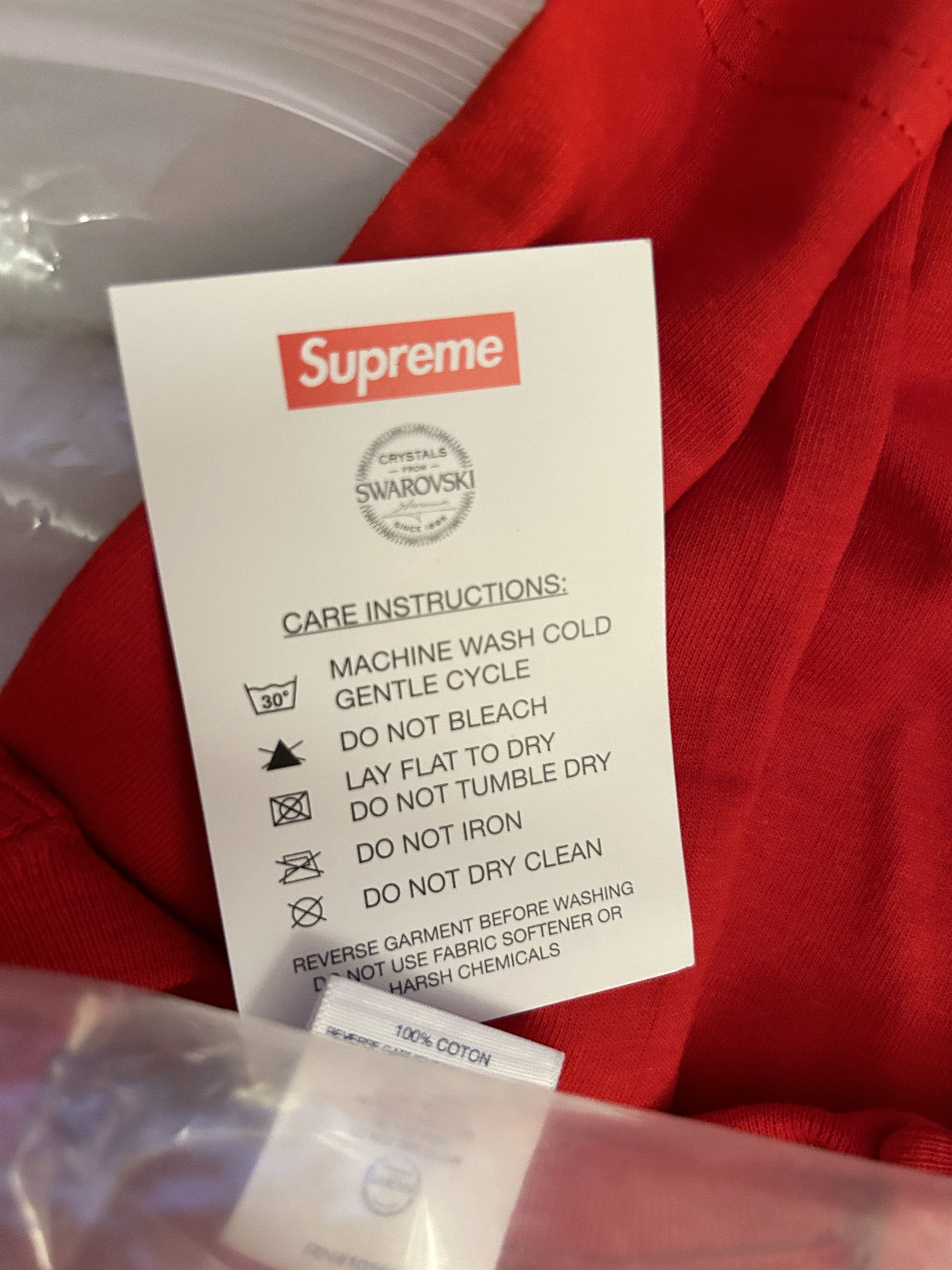 Supreme Supreme Swarovski Box Logo Tee Men's Red SS19 Size US L / EU 52-54 / 3 - 6 Thumbnail