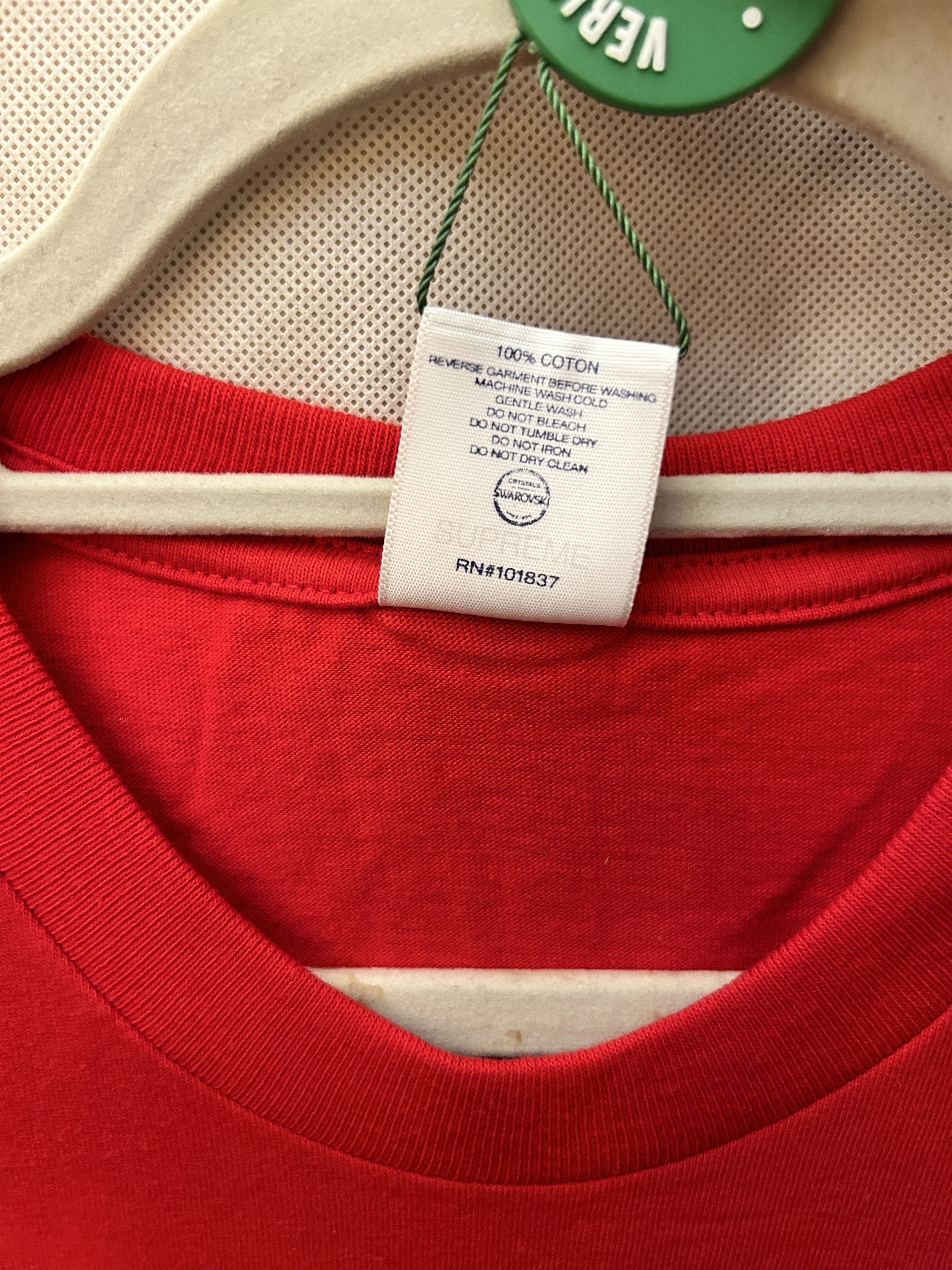 Supreme Supreme Swarovski Box Logo Tee Men's Red SS19 Size US L / EU 52-54 / 3 - 3 Thumbnail