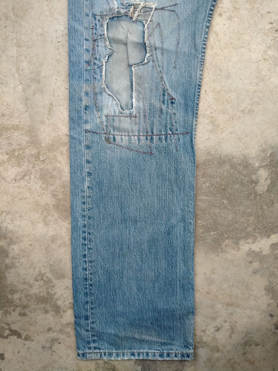 Levi's Rare!! Vintage Levi's 501 Distressed Rip Patchwork Jeans Size US 32 / EU 48 - 9 Thumbnail
