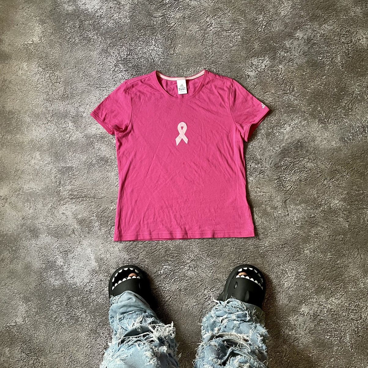 Vintage Y2K Pink Ribbon Graphic Tee Streetwear Awareness Worn In M Size US M / EU 48-50 / 2 - 1 Thumbnail