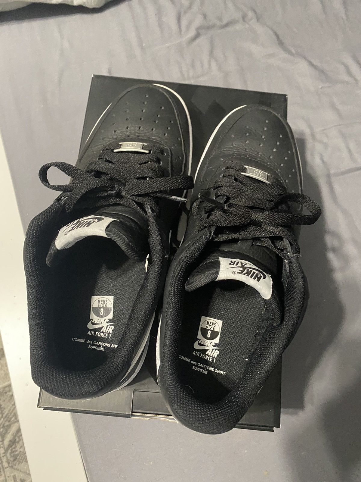 Comme des Garcons × Nike × Supreme Split Air Force 1 Low Black 2018 cdg x supreme Size US 8 / EU 41 - 5 Thumbnail
