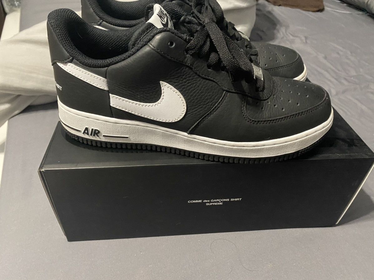 Comme des Garcons × Nike × Supreme Split Air Force 1 Low Black 2018 cdg x supreme Size US 8 / EU 41 - 2 Thumbnail