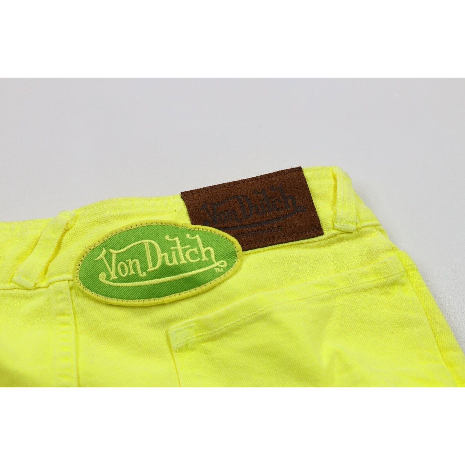 Vintage × Von Dutch NOS Vintage Y2K Von Dutch Spell Out Denim Mini Skirt XS Size 26" / US 2 / IT 38 - 5 Thumbnail