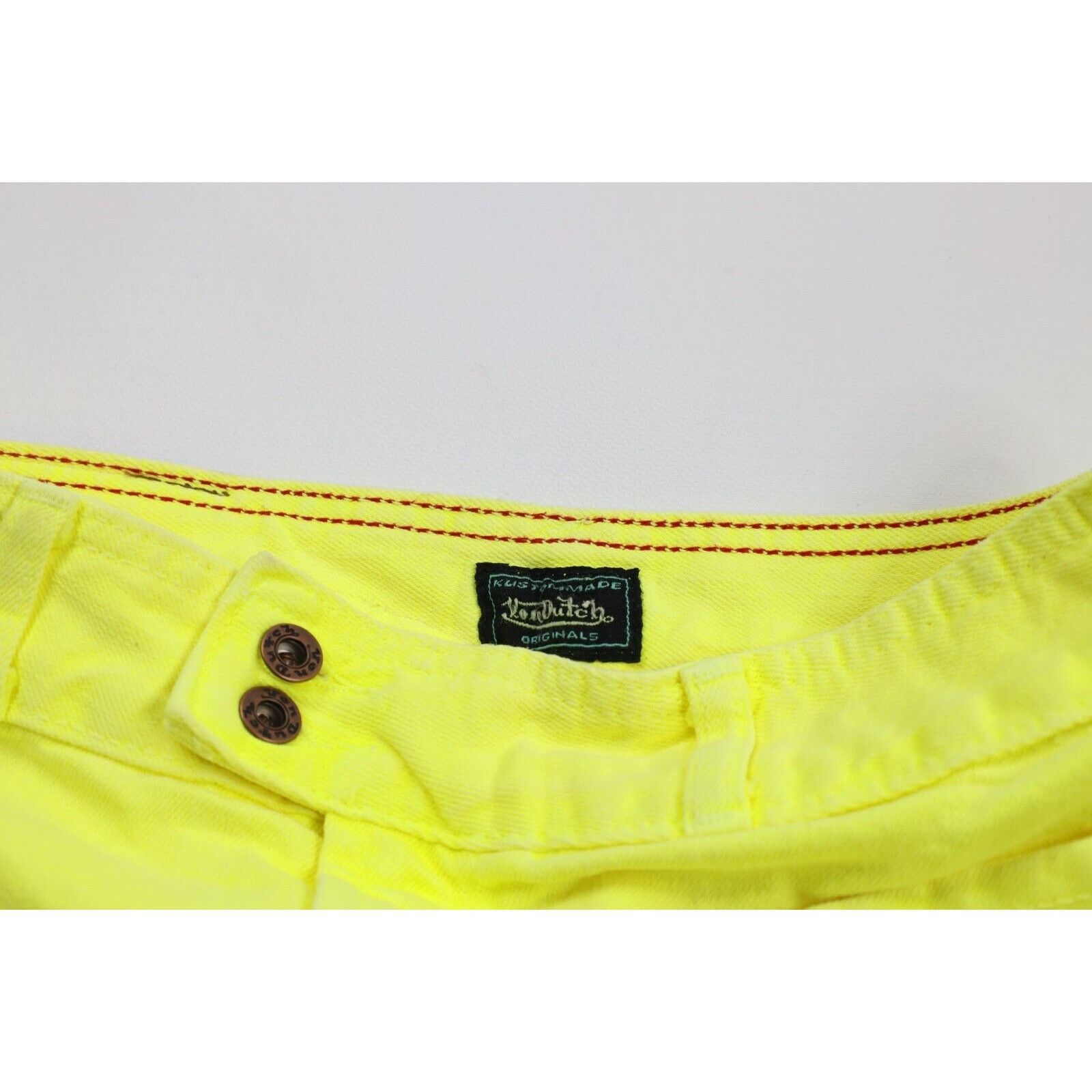Vintage × Von Dutch NOS Vintage Y2K Von Dutch Spell Out Denim Mini Skirt XS Size 26" / US 2 / IT 38 - 6 Thumbnail