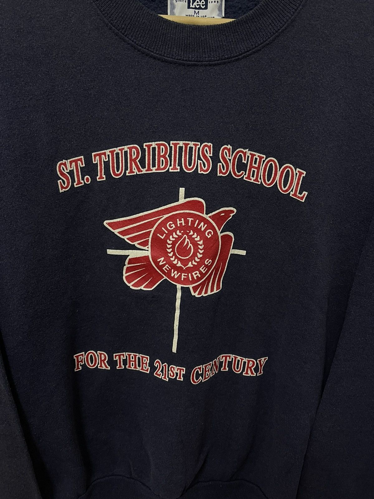 Japanese Brand × Vintage Vintage Lee St.Turibius School University Sweatshirt Size US M / EU 48-50 / 2 - 2 Thumbnail