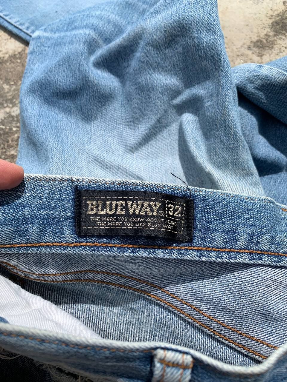 Japanese Brand Blue Way Distressed Washed Denim Size US 28 / EU 44 - 5 Thumbnail