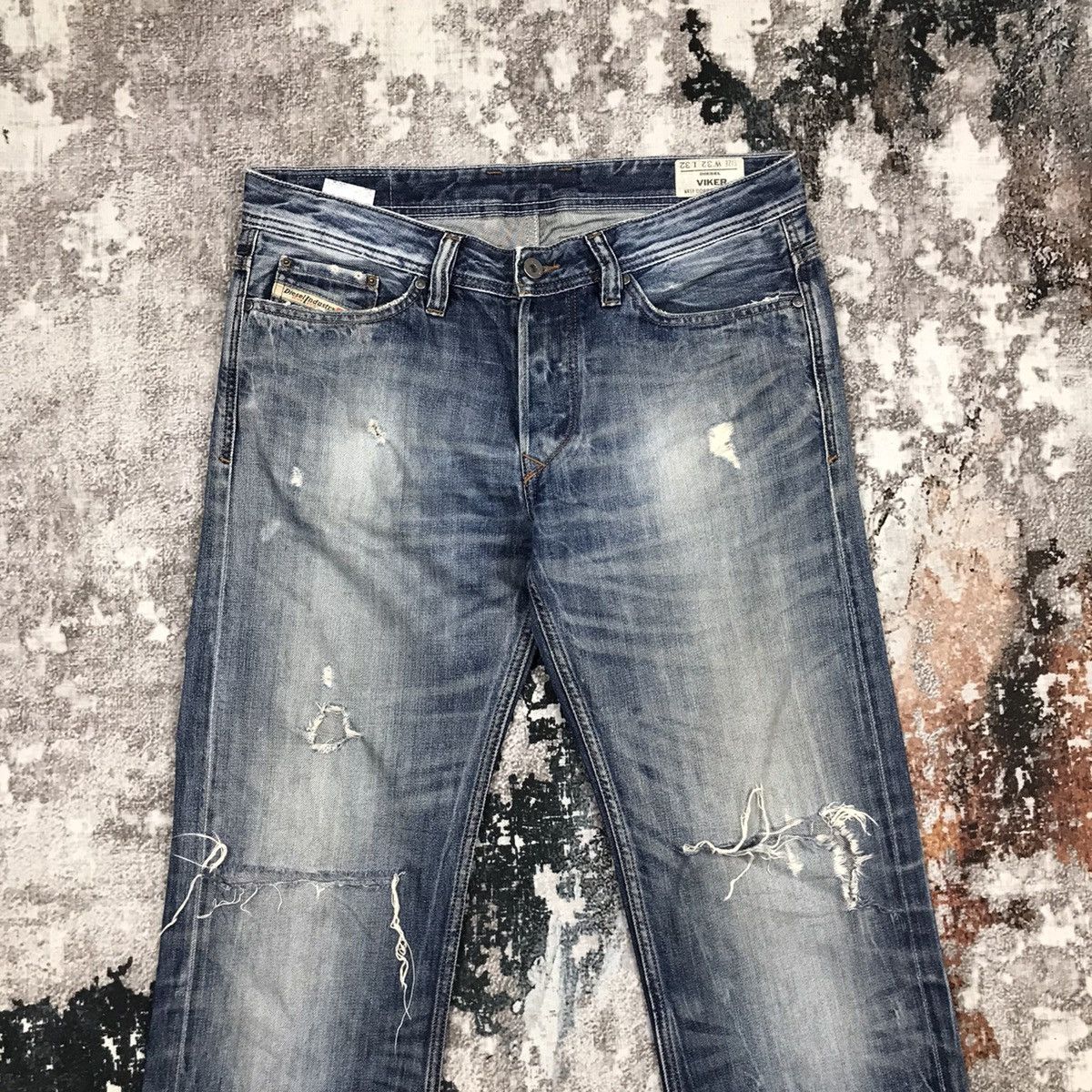Diesel Vintage Diesel Viker Distressed Light Wash Denim Jeans Size US 34 / EU 50 - 2 Thumbnail